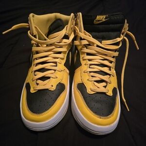 Nike Black and Yellow High-Top Sneakers